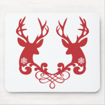 Deer head ornament, Christmas design Mouse Pads