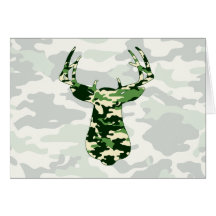 Deer Hunting Camo Buck Card