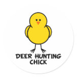 Deer Hunting Chick Sticker