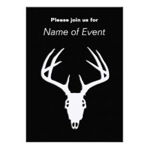 Deer Hunting Skull w/ Antlers Personalised Invites