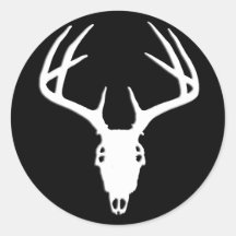 Deer Hunting Skull w/ Antlers Stickers
