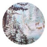 Deer in Snow Sticker