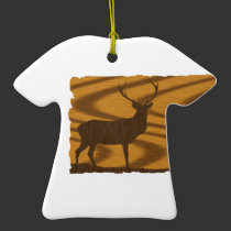 Deer in walnut ornaments