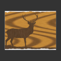Deer in walnut postcards