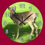Deer on Grass wall clocks