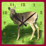 Deer on Grass wall clocks