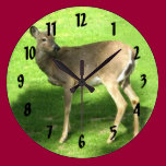 Deer on Grass wall clocks