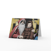 Deer Santa (coloured) Card