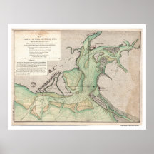 Defence of Charleston SC Map 1778 Print