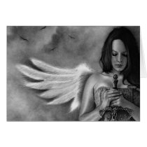 Defender Angel  Girl Sword Greeting Card