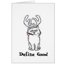 Define Good Reindeer Cat Greeting Cards