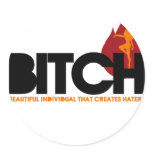 Definition of Bitch Round Stickers