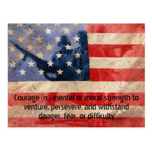 Definition of Courage Army Men Post Cards