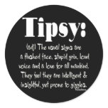 Definition Tipsy BW stickers