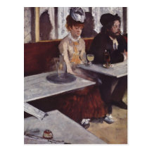Degas, Edgar Germain Hilaire Der Absinth 1876 Tech Post Card