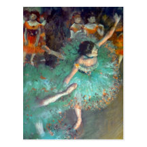 Degas - The Green Dancers Postcard