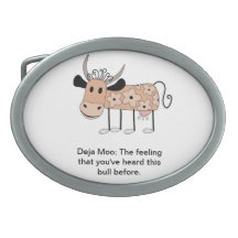 Deja Moo Oval Belt Buckles