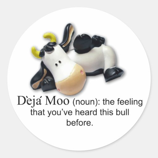 Deja Moo Round Stickers
