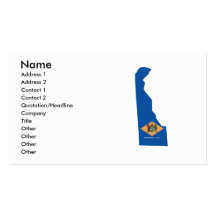 Delaware Flag Map Business Card