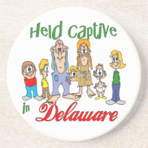 Delaware Funny Trailer Park Sandstone Coaster
