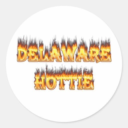Delaware hottie fire and flames stickers