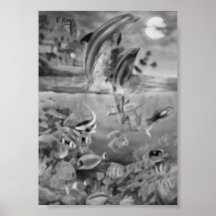 Delfines Original Oils Artwork Posters