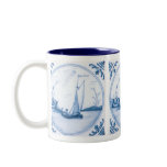 Delft Blue and White Sailboat Coffee Mug