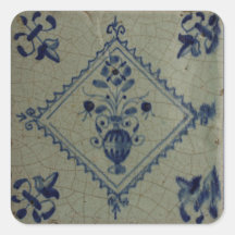 Delft Blue Tile - Vase with Flowers and Bouquet Sticker
