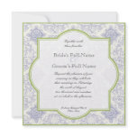 Delft Blue Toile Quatrefoil - Wedding Invitation