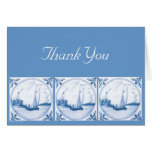 Delft Sailboat Vintage Art Thank You Card