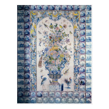 Delft tile panel from the bathroom postcards