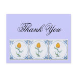 Delft Tulip Tile Thank You Postcard Customisable