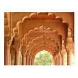 delhi fort red arches post card