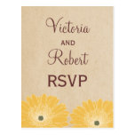 Delicate Daisies RSVP Postcard, Yellow