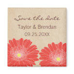 Delicate Daisies Save the Date Magnet, Red