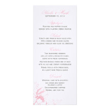Delicate Floral Menu Cards Personalised Invitations