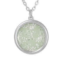 Delicate Flowers on SAge Green Necklaces