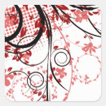 Delicate Red Flowers Stickers