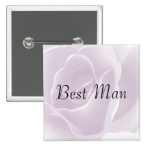 Delicate Rose Fresh Best Man Button