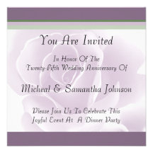 Delicate Rose Fresh Floral Anniversary Invitations
