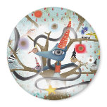 Delicious frienship aqua fox birds fairy Magnet by Rupydetequila Delicious frienship aqua fox birds fairy Magnet