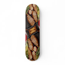 Delicious Grilled strip steaks Skateboard