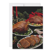 Delicious Holiday beef roast and steaks Custom Announcements