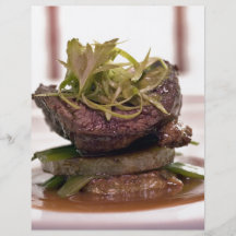 Delicious meat filet with curry leaves flyer