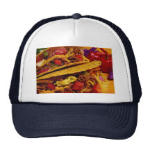 Delicious tacos dish mesh hats