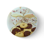 Delicious Tea and biscuits with 'posh' china buttons