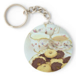 Delicious Tea and biscuits with 'posh' china keychains