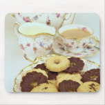 Delicious Tea and biscuits with 'posh' china mousepads