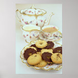 Delicious Tea and biscuits with 'posh' china posters