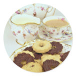 Delicious Tea and biscuits with 'posh' china stickers